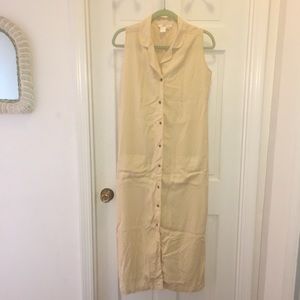 🍒VTG Silky butter yellow Midi